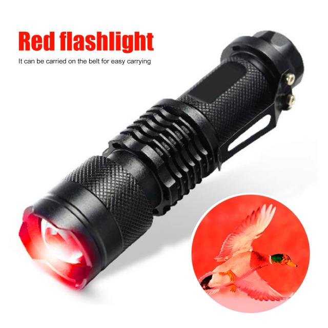 Lanterna LED Tática com Feixe Vermelho para Caça e EDC - 650 nm, Ideal para Preservação da Visão