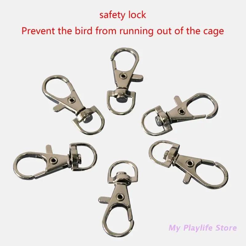 20 pçs metal gancho cinto clipe fechadura da porta para animais de estimação gaiola prevenir garra gatilho aberto fixação gaiola portas - Image 1