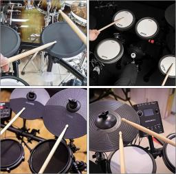 Bege Tambor De Madeira Varas Set para Iniciante, Percussão Acessórios, Baterista ou Iniciante, Ponta De Madeira, 1 Pares, 5A, 7A - Image 6