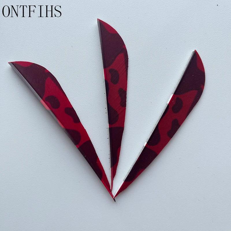 24 pçs 3 Polegada penas de tiro com arco flecha fletching 3 "forma gota de água palhetas de tiro com arco pena tradicional-padrão de camuflagem 50 pc - Image 1