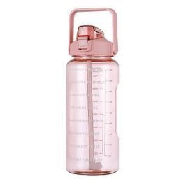 2 Litros Esportes Garrafa De Água Com Palha Homens Mulheres Fitness Garrafas De Água Fria Ao Ar Livre Bottlesc Com Time Marker Drinkware - Image 6