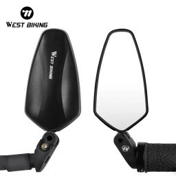 West Biking-Espelho Retrovisor de Bicicleta, Grande Angular, Back Sight Reflector, HD MTB, Road Bike Guiador, Acessórios de Bicicleta, 360 Girar - Image 1