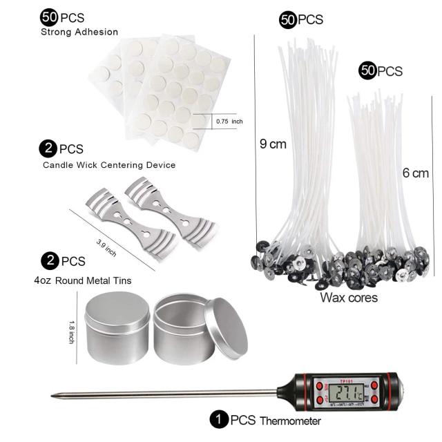 Kit Completo para Fazer Velas Perfumadas Artesanais com Materiais de Derretimento e Moldes para Aromaterapia