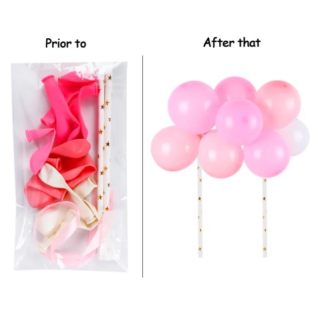 Decorações de Bolo com Balões de Lantejoulas e Confete para Festas de Crianças, Casamentos e Chuveiros de Bebê - 10 Peças de 5"