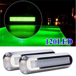 Luzes de navegação submersíveis, Iluminação do barco, LED subaquático, impermeável, Yacht Marine Acessórios, 120LED, 12V, 24V, 2pcs - Image 1