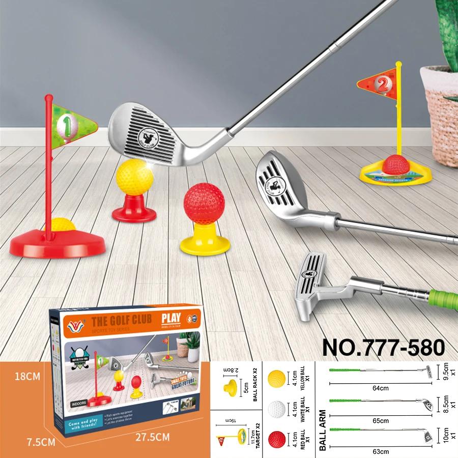 1 conjunto de clube de golfe das crianças conjunto esportes ao ar livre brinquedos jogos esportivos competitivos indoor interativo retrátil clube de golfe conjunto brinquedos - Image 1