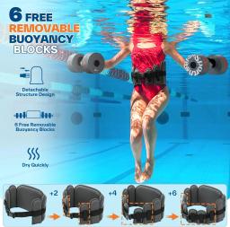 Sportneer água aeróbica cinto equipamentos cintos aqua flutuador flutuação ajuda cinto de flutuabilidade acessórios de treinamento aquático para fitness - Image 2
