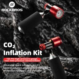 ROCKBROS-Bicicleta CO2 Cilindro Bomba, Bico De Gás, Inflator Rápido, Cabeça Inflável, Adaptador De Alumínio, Equitação, Acessórios De Emergência - Image 6