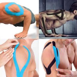 Fita elástica esportiva kinesio, adesivos de recuperação atlética, bandagens fitness, almofadas de suporte para cinesiologia, proteção das articulações do joelho, 5m x 5cm - Image 6
