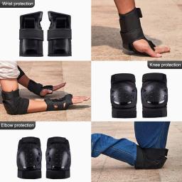 Joelheiras cotoveleiras protetores de pulso 3 em 1 conjunto de equipamentos de proteção para skate ciclismo patinação scooter bicicleta crianças/adultos - Image 5