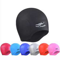 Tampão de natação de silicone impermeável para homens e mulheres, bolsos auriculares, elástico alto, protege orelhas, cabelo comprido, piscina, chapéu de esportes aquáticos - Image 1