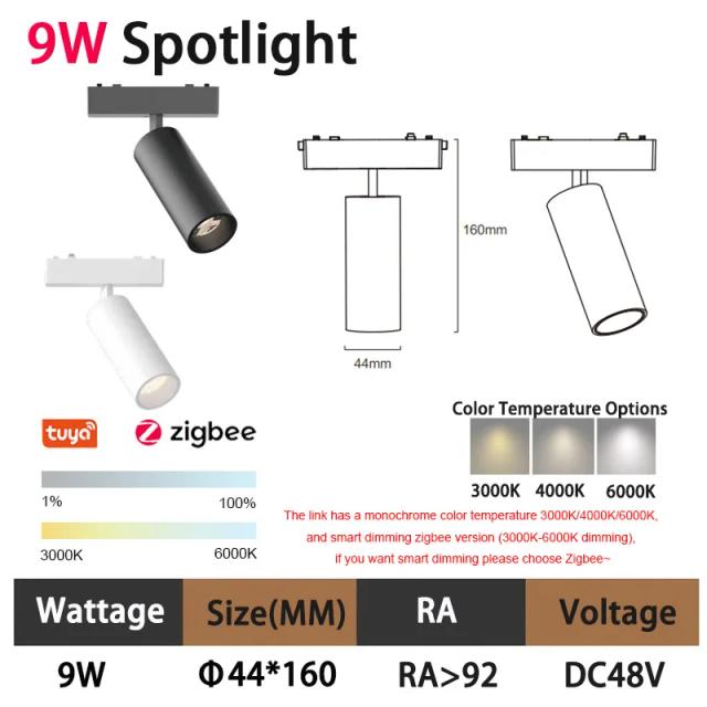 Sistema de Iluminação Magnética Inteligente Tuya Zigbee Ultrafina 6mm DC 48V