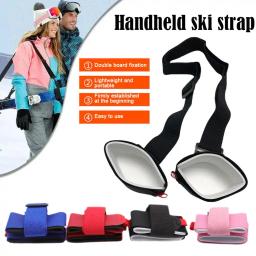 Alça de suporte de esqui e pólo ajustável, alças de suporte de esqui de nylon, alça de transporte portátil para snowboard, acessórios de esqui e snowboard - Image 5
