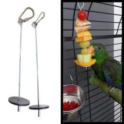 Suporte de comida de aço inoxidável para Pet, Fruit Spear Stick Espeto de vegetais Brinquedos de forragem Alimentador de pássaros de metal - Image 1