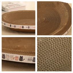 Scratcher ondulado resistente ao desgaste Raspadores redondos e ovais, Brinquedos Garra de Moagem para Gatos, Cama para Gato, Acessórios Ninho - Image 6