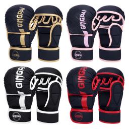Luvas profissionais de boxe MMA para crianças e adultos, equipamento de boxe espesso, metade do dedo, sandbag, karatê, treinamento muay thai, pu - Image 4