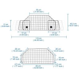 Livingfun-Portão grande do cão, Pet Animal Safety Fence, Iron Mesh Guard, barreira para tronco do carro, grade de partição, 90.5-113cm de largura - Image 3