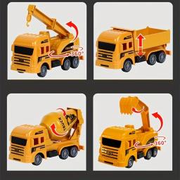 Veículos de engenharia brinquedos plástico construção escavadeira trator despejo caminhão de bombeiros bulldozer modelos crianças meninos mini presentes - Image 2