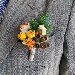 Flor eterna seca para casamento, Flor de peito, Lapela, Flor de pulso, Acessórios para pais e noivo, Grass Ping - Image 3