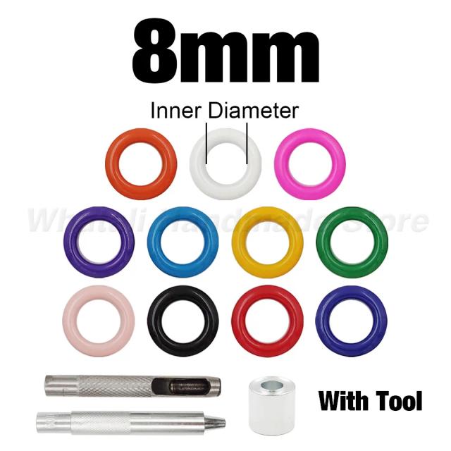Conjunto de 100 Ilhós de Metal com Ferramenta de Instalação para Scrapbooking e Artesanato em Couro
