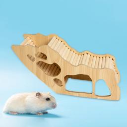 Lavável Wooden Hamster House, Hideaway, Escada Escada, Pequeno Castelo Pet, Casa para Ratos Anões, Gerbils Pequenos Animais - Image 3