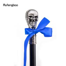 Cabeça de crânio com gravata borboleta, vara de caminhada de articulação única com placa escondida, placa de cana de autodefesa, cosplay, bastão de crossa 93cm - Image 3