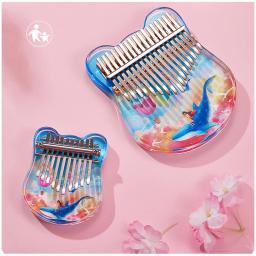 Mini Kalimba Polegar Piano com Cristais, Dedo Acrílico Piano, Instrumento de Teclado Iniciante, Música Amante Presentes, 10 Chaves - Image 6