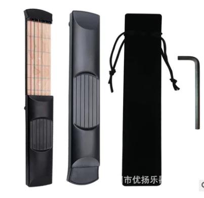 Guitarra de Bolso de 6 Cordas com 4 Trastes - Ideal para Iniciantes e Crianças, Perfeita como Ferramenta de Prática e Viagem
