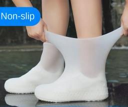 1 par de capas de sapato de silicone à prova d'água, borracha resistente a lábios, bota de chuva, acessórios para dias chuvosos ao ar livre - Image 4