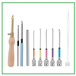 Kit de suprimentos para iniciantes com agulha de soco Ferramenta de caneta de agulha de bordado mágico Enganchamento de tapete ajustável Para Ponto Cruz Kit De Artesanato DIY Artesanato de artes com agulhas - Image 1