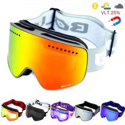 Óculos de esqui magnéticos com lente dupla de mudança rápida uv400 anti-nevoeiro óculos de esqui das mulheres dos homens montanhismo snowboard neve óculos - Image 2