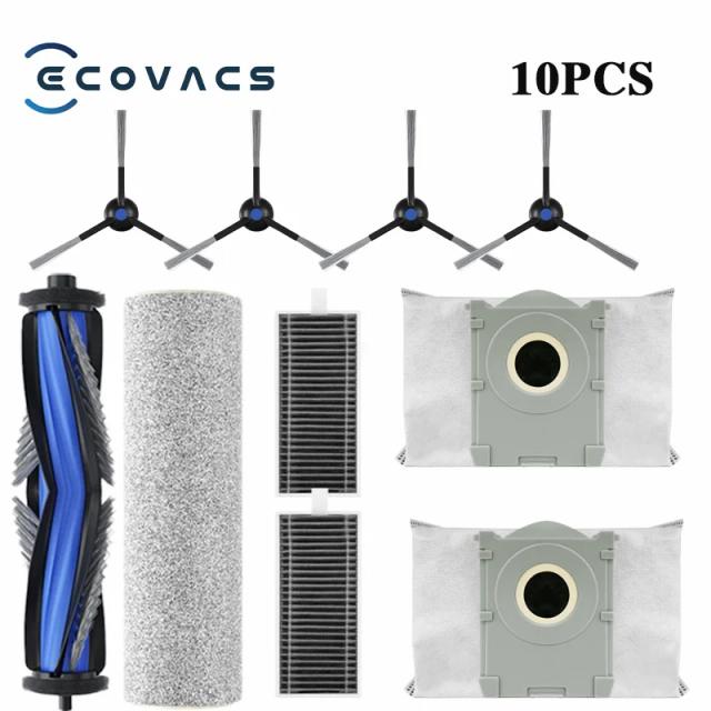 Ecovacs X8 Pro Omni Robô Aspirador Escova Lateral Principal Pano Filtro Hepa Sacos Poeira Acessórios