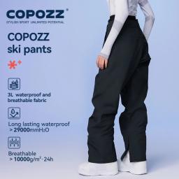 Copozz inverno 3l calças de esqui dos homens calças soltas ao ar livre snowboard à prova de vento à prova dwindproof água calças de neve manter quente roupas de esqui das mulheres - Image 2
