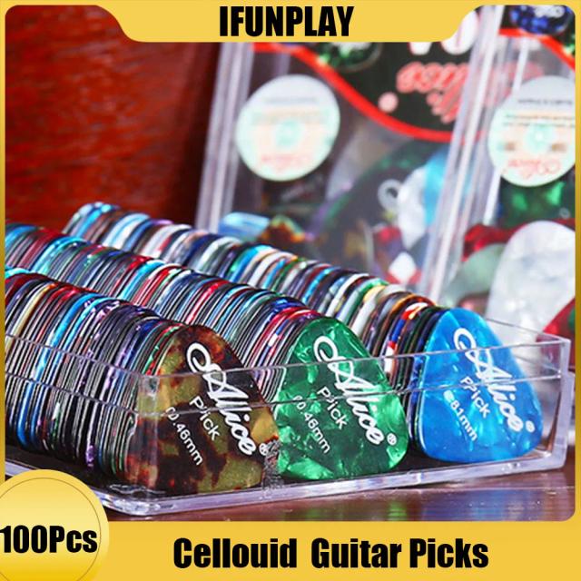 Palhetas Multicoloridas para Guitarra - 100 Peças em Variações de Espessura (0,46/0,71/0,81mm) para Acústica e Elétrica