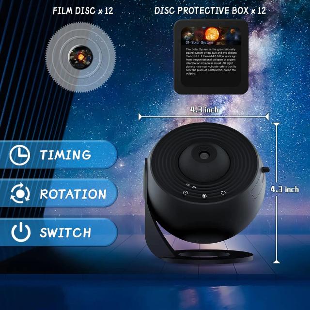 Projetor Estrela LED com Imagem HD e Grande Área de Projeção para Quarto - Luz Noturna do Planetário e Galáxia