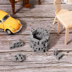 Mini Tijolos Em Miniatura De Concreto, Pequeno Paisagismo, Acessórios De Dollhouse, Blocos De Cinder, Escala 1:12, 60 Pacotes - Image 6