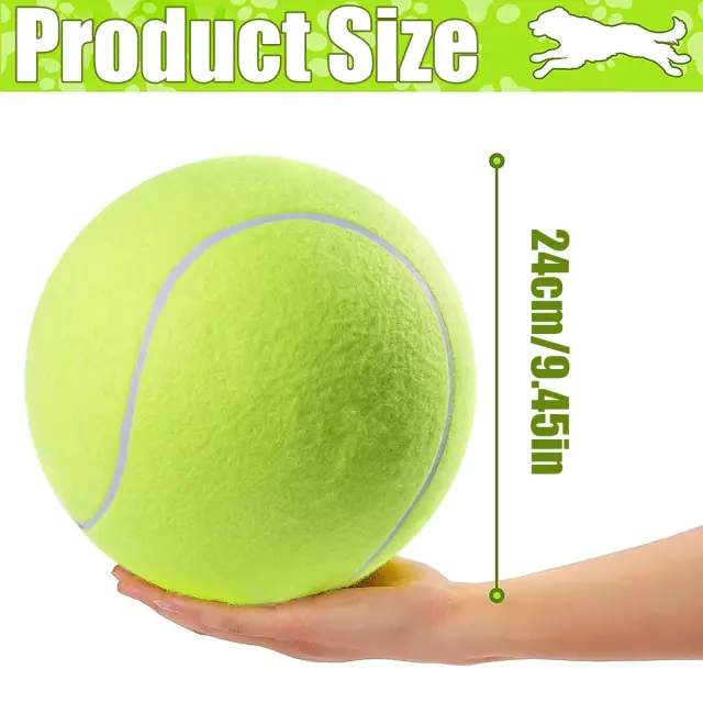 Bola de Borracha Grande para Cães - Brinquedo Engraçado e Acessório de Treinamento de 24cm