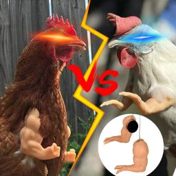 Engraçado Combate Frango Braços Brinquedos, Artificial Vestindo Braço Muscular para Pombo, Hen Pet Tema, Adereços de festa, Frango Acessórios Suprimentos - Image 6