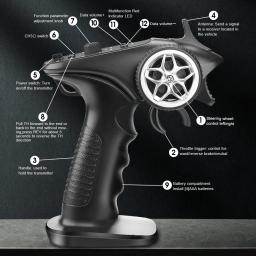 TX4 2.4GHz 4CH Controlador de transmissor de sistema de rádio Controle remoto com receptor para barco de carro RC - Image 3