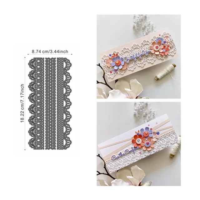 Moldes de Corte de Metal para Scrapbook e Artesanato de Papel - Conjunto com 3 Peças de Stencils e Lâminas Decorativas