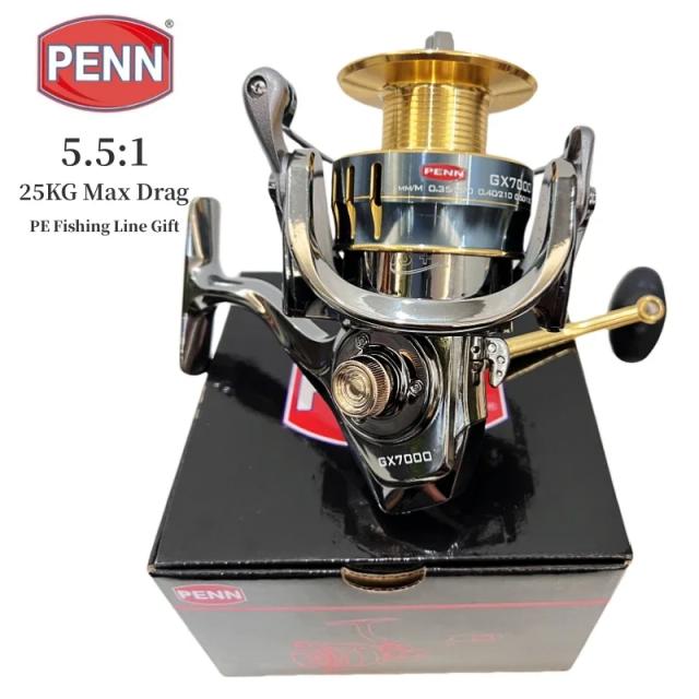Carretel de Pesca PENN GX 1000-7000 13+1 Rolamentos 25kg Arraste