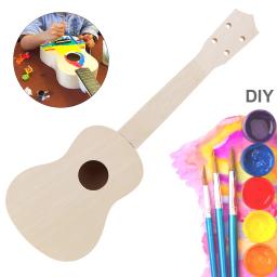 Kit de ukulele diy com 21 partes, com buraco de som, berço de madeira soprano de havaí, pintura de artesanato para pais e crianças - Image 5