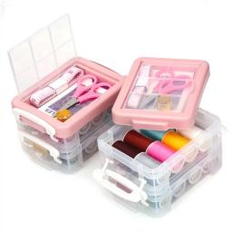 Kit de Costura Multifuncional Portátil, Caixa De Armazenamento De Linhas De Costura, Fita De Agulha, Tesoura, Roscas, Caso Organizador, 30Pcs por Caixa - Image 1
