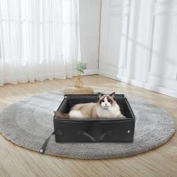 Caixa de lixo portátil com tampa, à prova de vazamento, dobrável para gatos, ideal para viagens, hotel, estadas e viagem, fácil de usar - Image 5