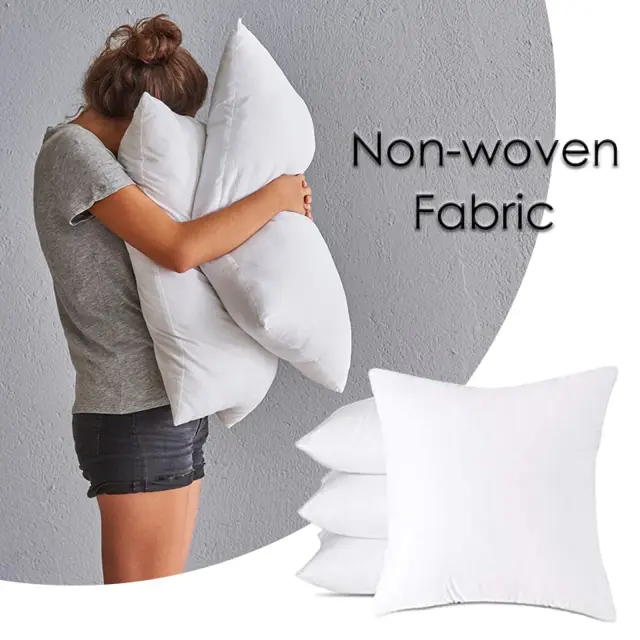 Travesseiro Acolchoado em Algodão com Núcleo Branco e Pano de Lã - Opções de Tamanho 35x35 cm, 40x40 cm e 50x50 cm para Hotel ou Uso Doméstico