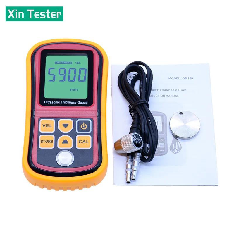 Xin testador digital medidor de espessura ultrassônico testador display lcd metal vidro 1.2-225mm medidor de velocidade sonora 0.1mm resolução - Image 1