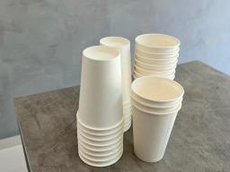 Copo de papel branco liso 300 ml biodegradavel descartável 100 unidades - bebidas, café, sucos, festas, aniversários, escritório - Image 4