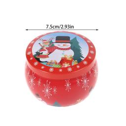 Lata Redonda De Lata De Doces De Natal, Frascos De Vela Com Tampa Recipiente De Vela, Caixa Vazia, Armazenamento De Biscoitos, Estojo De Presente - Image 6