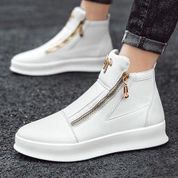 Novo zíper designer tênis masculino plataforma de luxo sapatos casuais de alta qualidade tênis masculinos na moda tênis de couro - Image 3