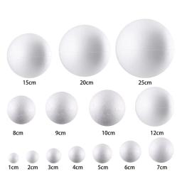 Modelagem branca bolas redondas para artesanato decorativo, espuma de isopor de poliestireno, decorações de Natal, 1 cm, 2 cm, 3 cm, 4 cm, 5 cm, 7 cm, 8 cm, 9 cm, 12 centímetros, 15 centímetros, 20 centímetros, 30 centímetros - Image 1